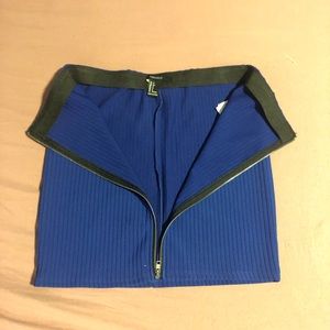 Zipper front mini skirt